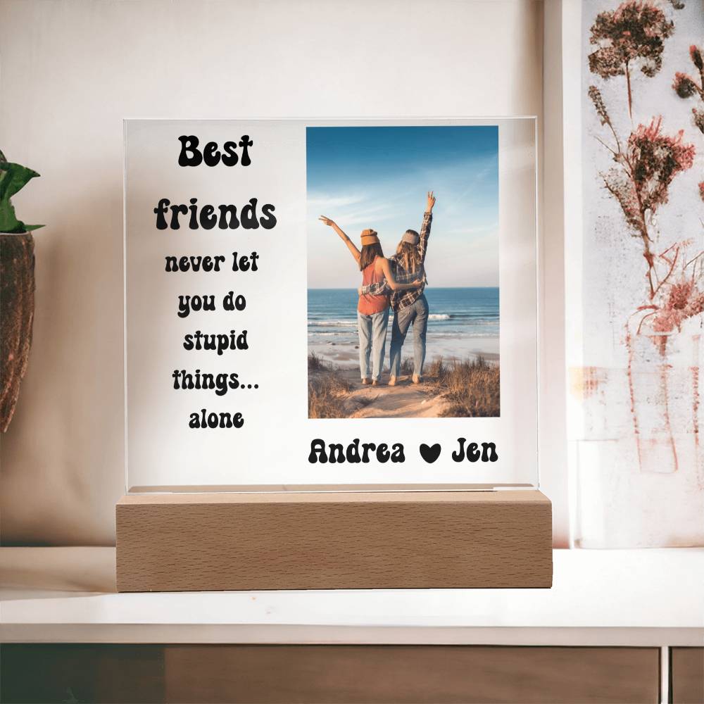 Best Friends Forever 21 - Acrylic Square Plaque (black text)