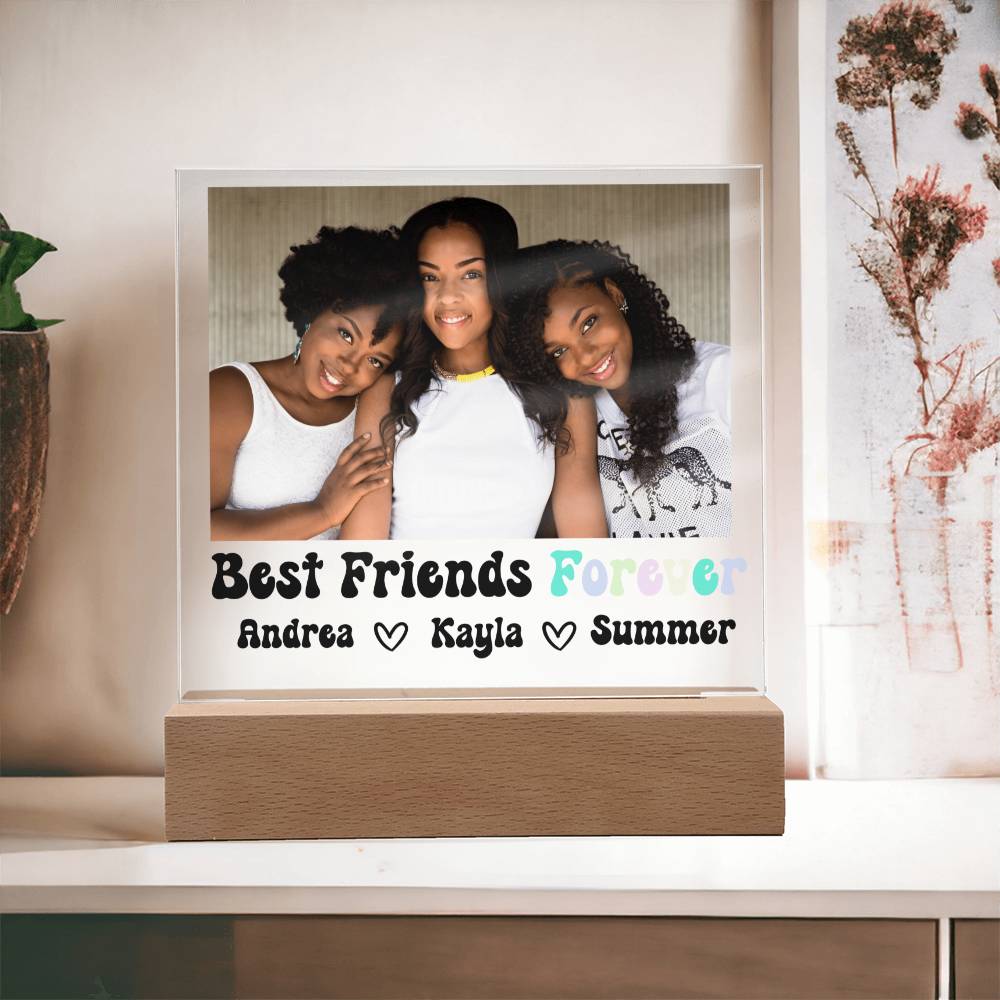 Best Friends Forever 15 - Acrylic Square Plaque (black text)