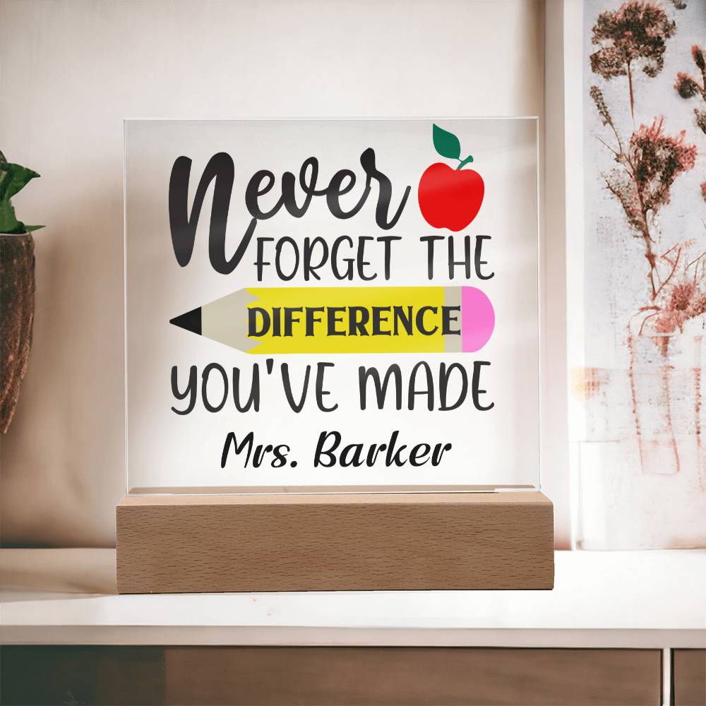 Teacher Square Acrylic Plaque 5