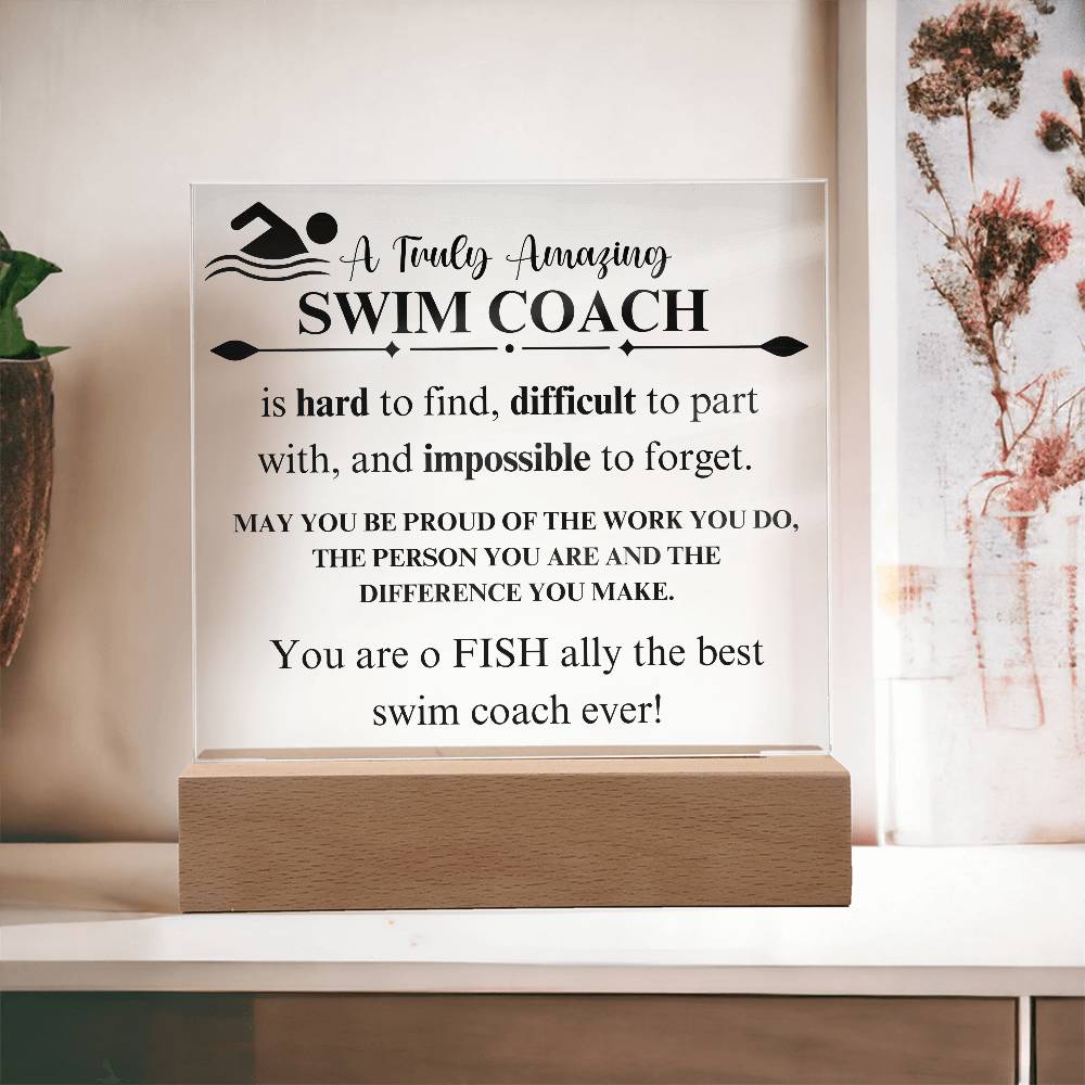 Swim Coach Gift 2 - Acrylic Square Plaque