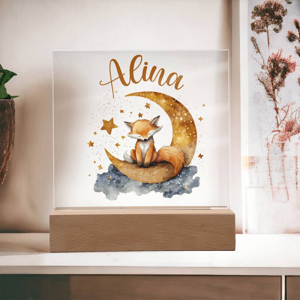 Nachtlicht Personalisiert Mit Namen - Acrylic Square Plaque