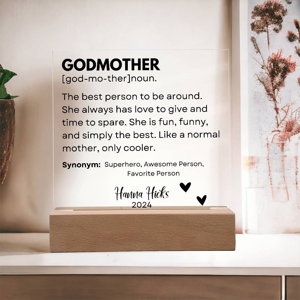 Personalized Godparents Gift 6 - Acrylic Square Plaque