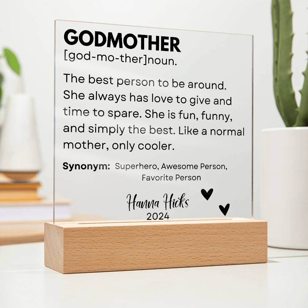 Personalized Godparents Gift 6 - Acrylic Square Plaque