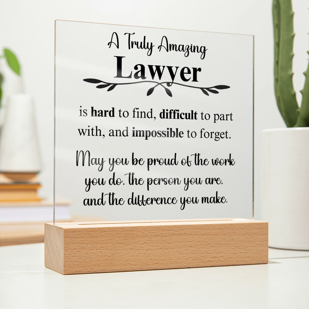 Personalized Lawyer Gift - Acrylic Square Plaque