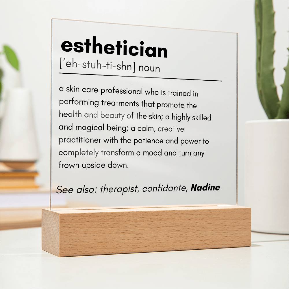 Esthetician Definition Acrylic Plaque 1