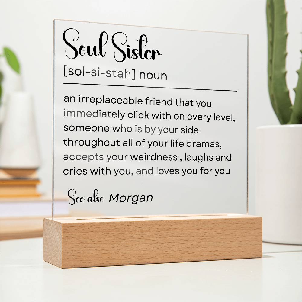 Personalized Soul Sister Plaque 1 - Acrylic Square Plaque