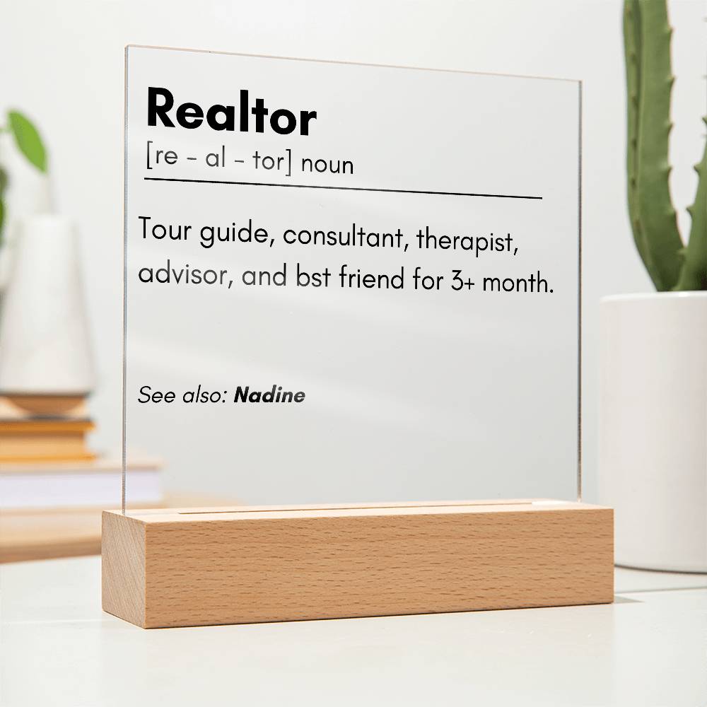 Realtor Definition Acrylic Plaque