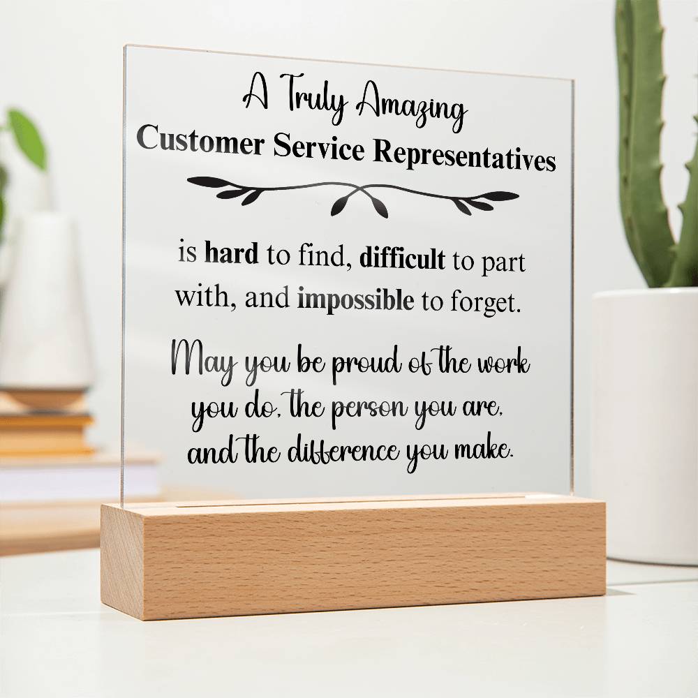 Personalized Customer Service Representative Gift - Acrylic Square Plaque
