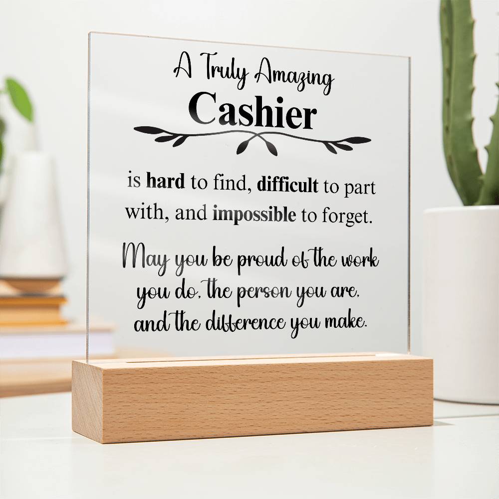 Personalized Cashier Gift - Acrylic Square Plaque