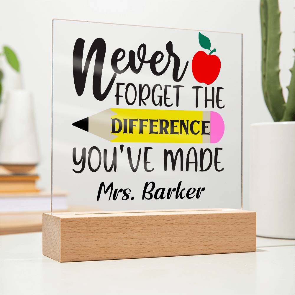 Teacher Square Acrylic Plaque 5