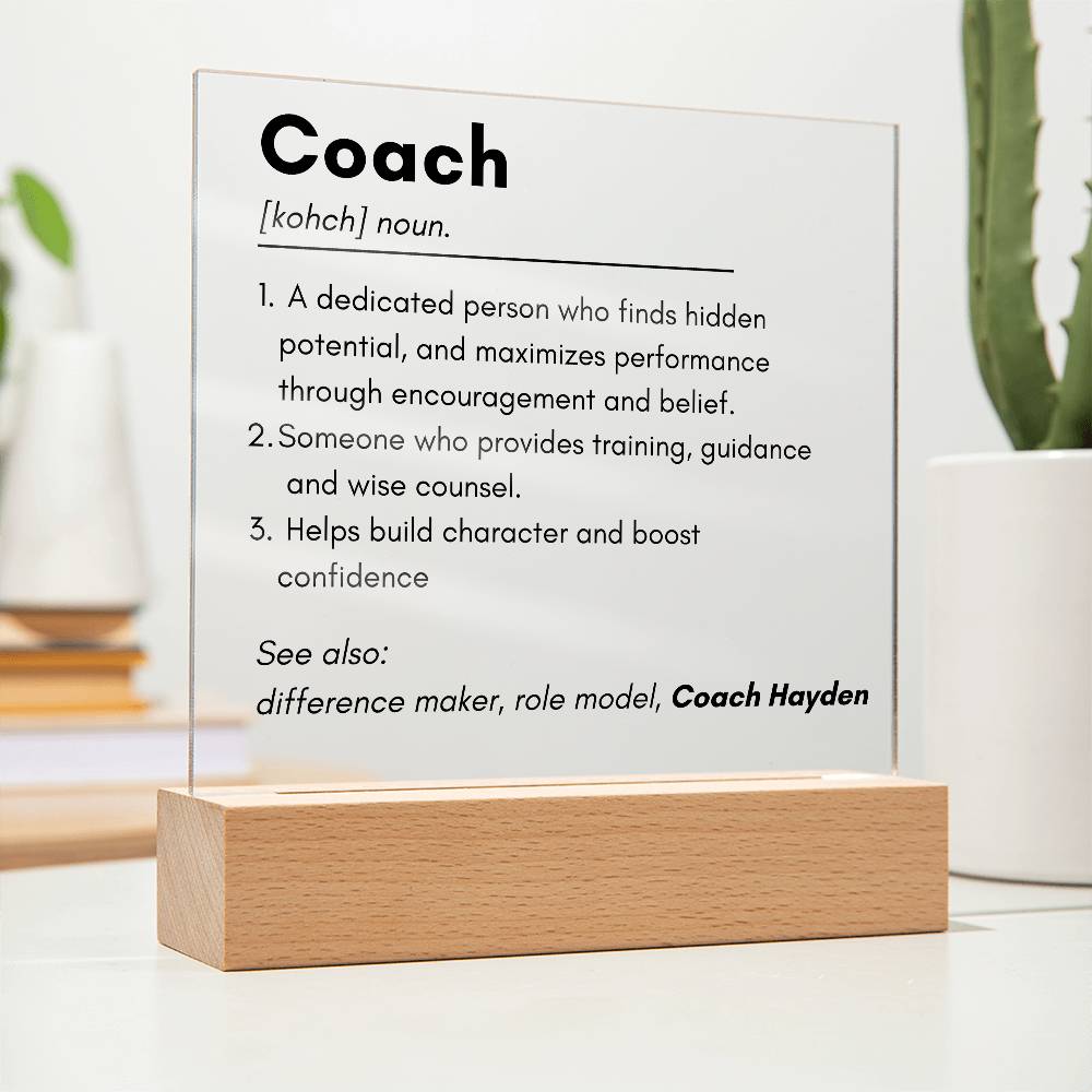 Coach 1 - Acrylic Square Plaque