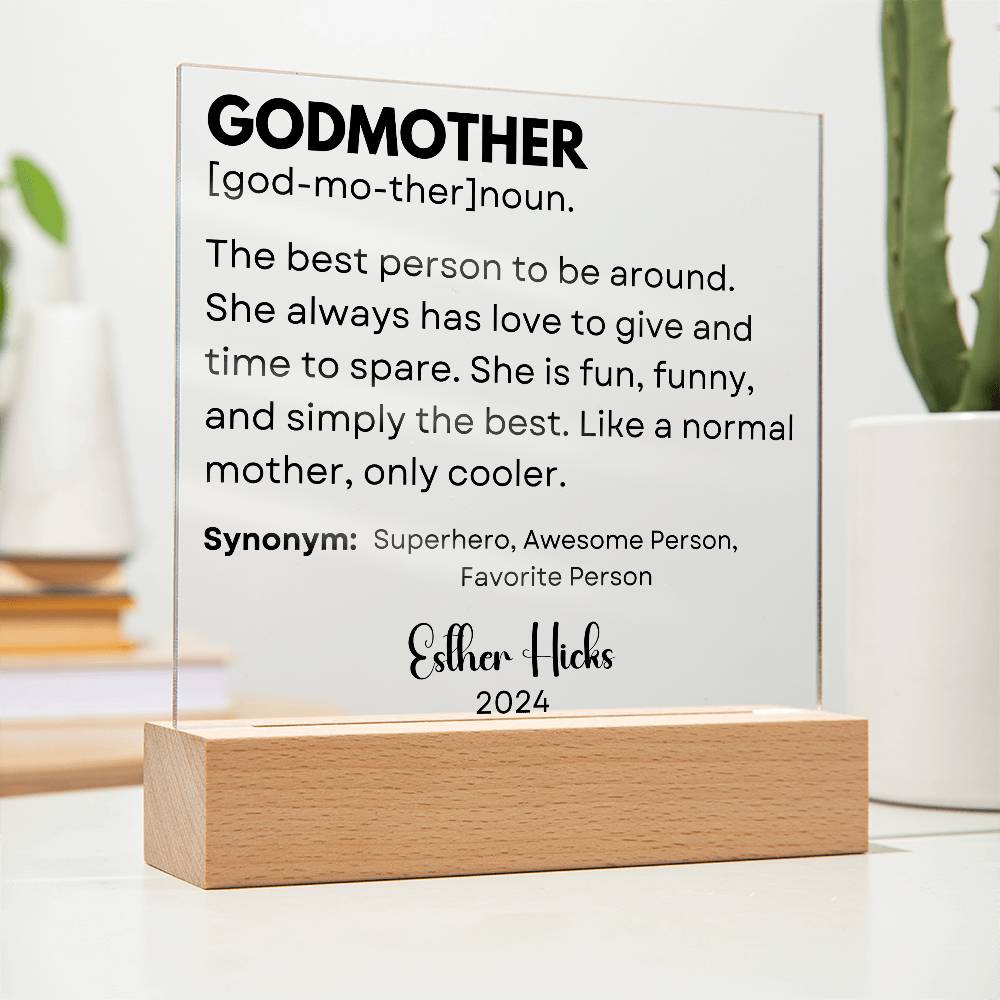 Personalized Godparents Gift 5 - Acrylic Square Plaque