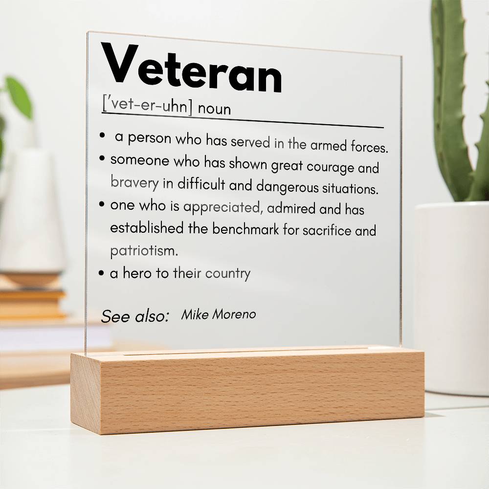 Personalized Veteran Definition 5 - Acrylic Square Plaque