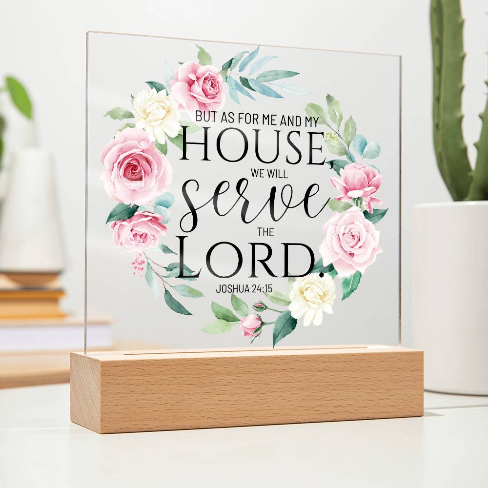 Bible Verse Art - Joshua 24:15 - Square Acrylic Plaque