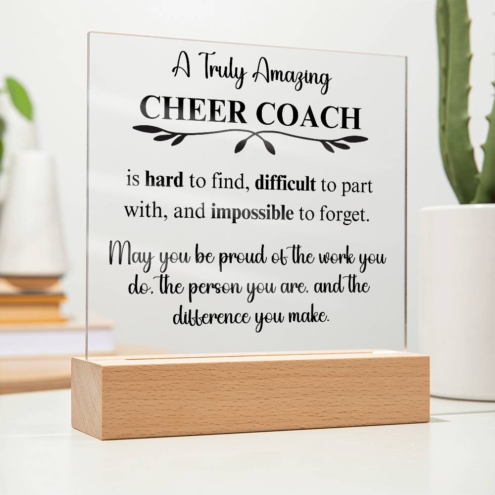 Personalized Cheer Coach Gift - Acrylic Square Plaque