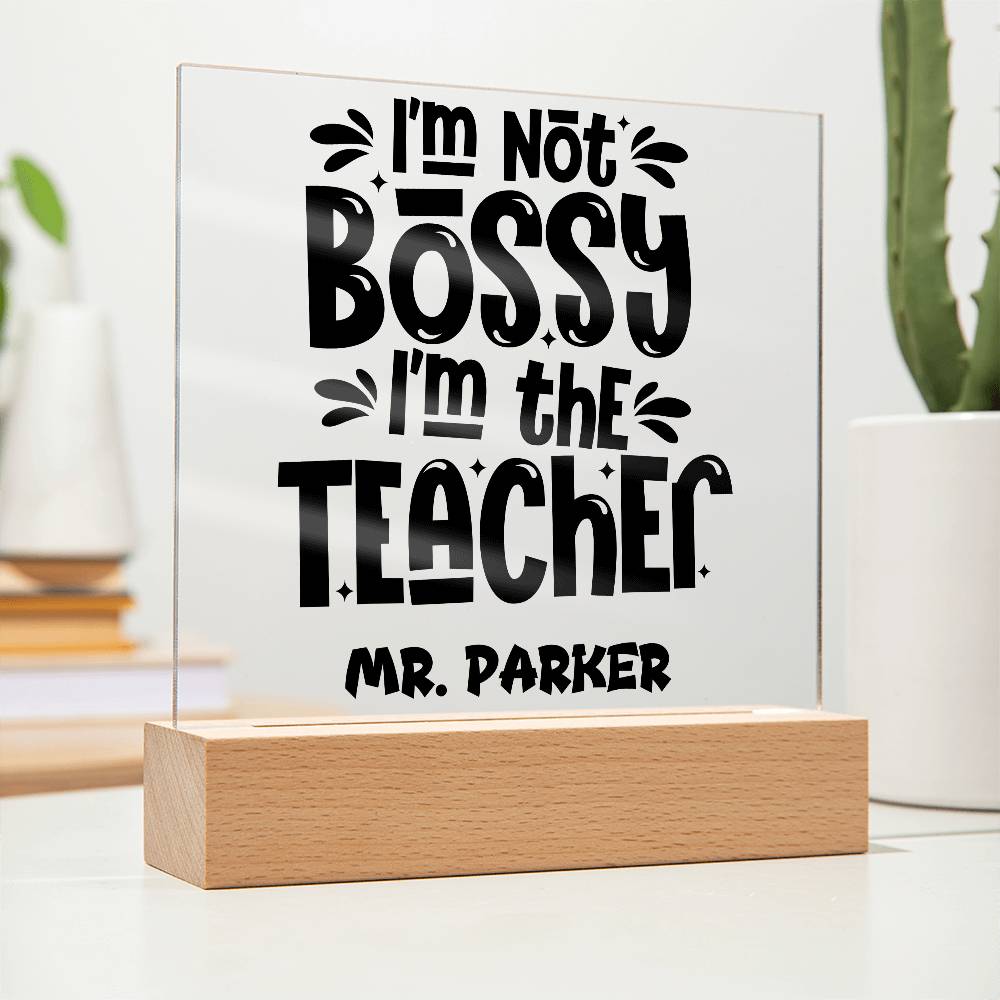 Teacher Square Acrylic Plaque 12