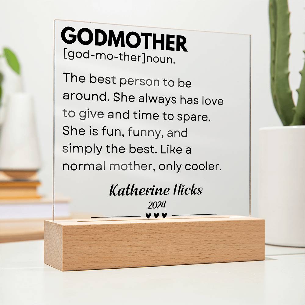 Personalized Godparents Gift 8 - Acrylic Square Plaque