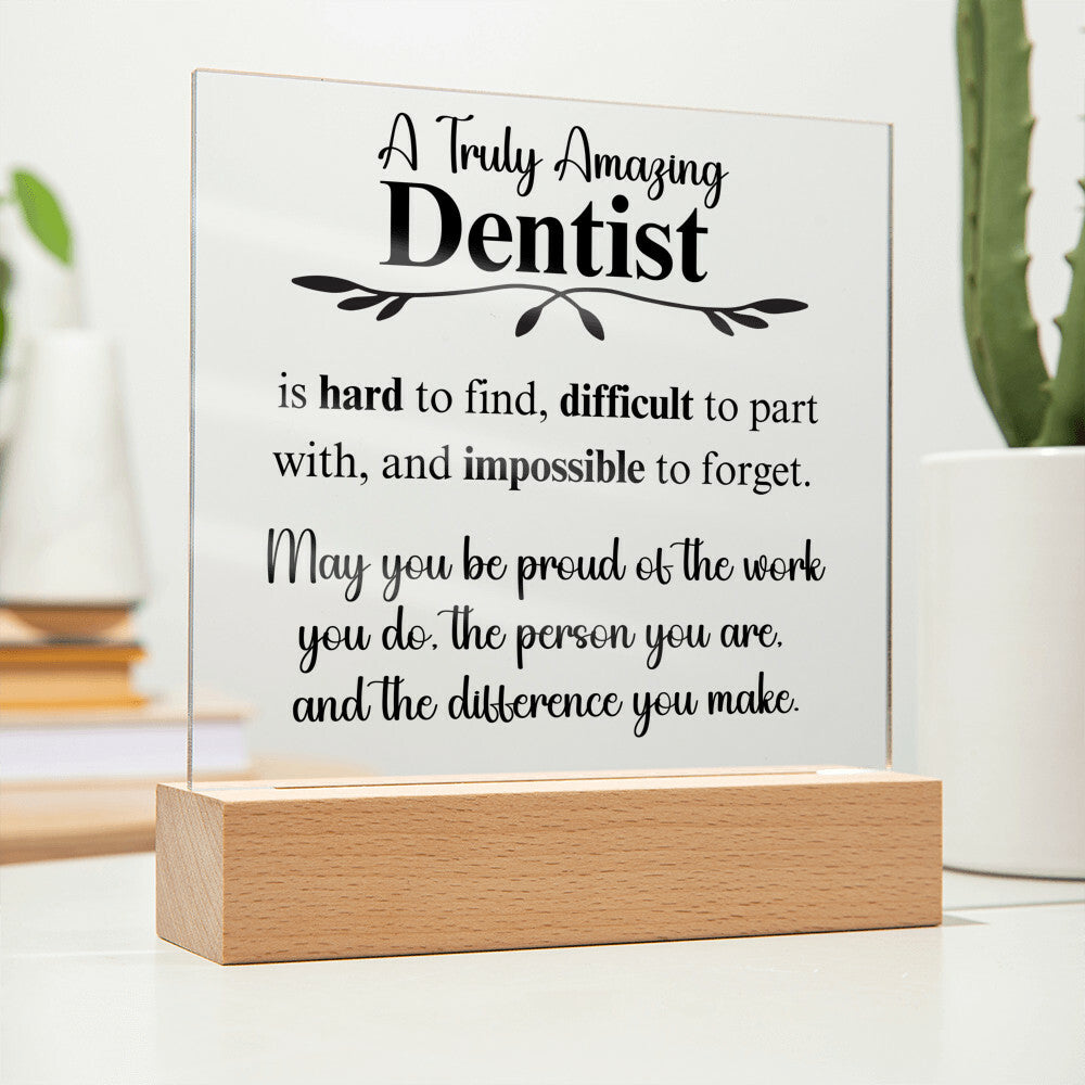 Personalized Dentist Gift - Acrylic Square Plaque