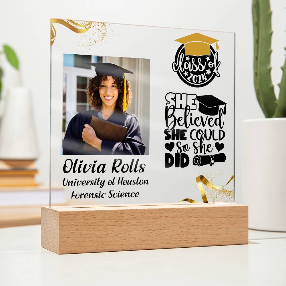 Custom Graduation Gift - Acrylic Square Plaque 10