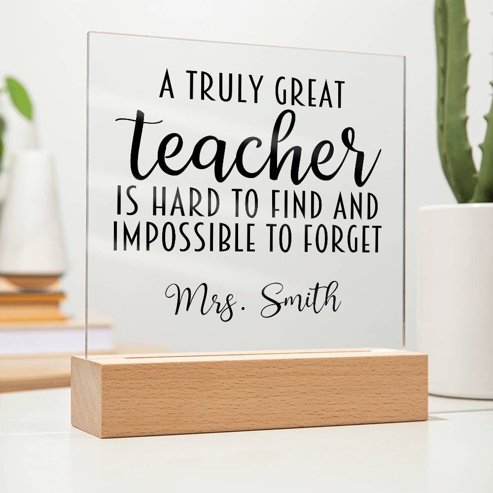 Teacher Square Acrylic Plaque 18