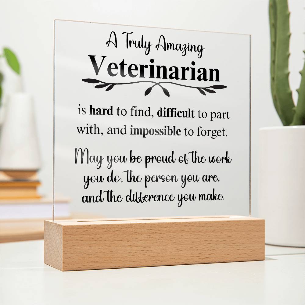 Personalized Veterinarian Gift - Acrylic Square Plaque