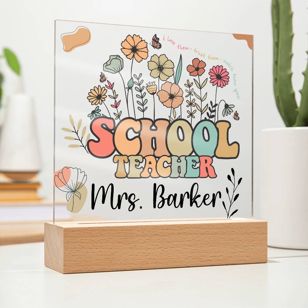 Teacher Square Acrylic Plaque 3