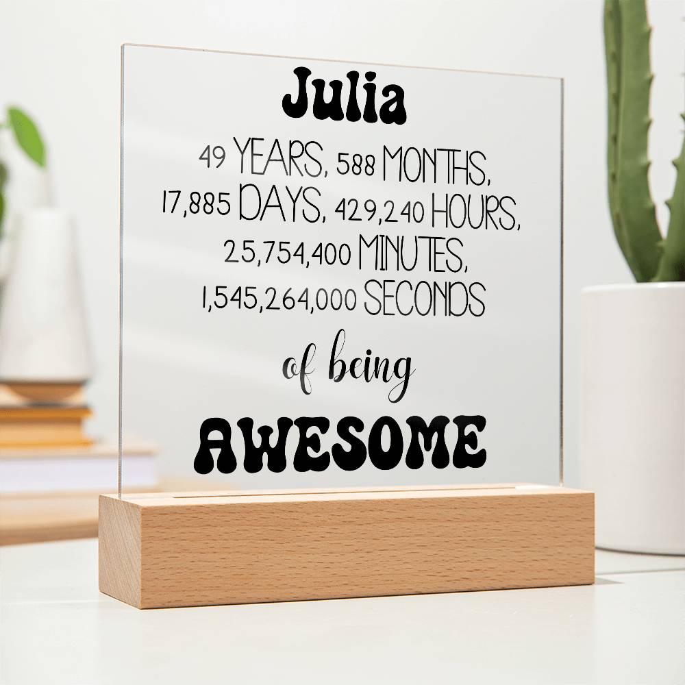 Happy 49th Birthday Personalized Gift Acrylic Plaque