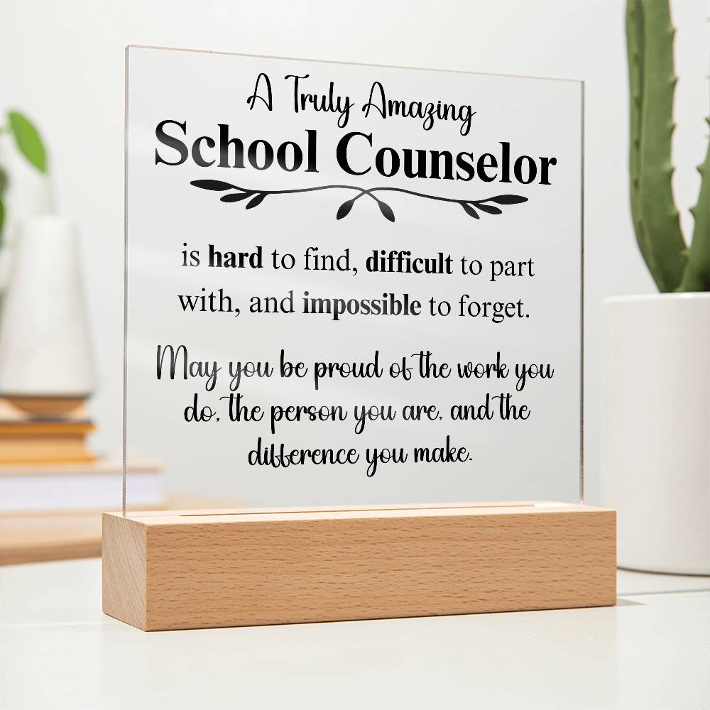 Personalized School Councelor Gift - Acrylic Square Plaque