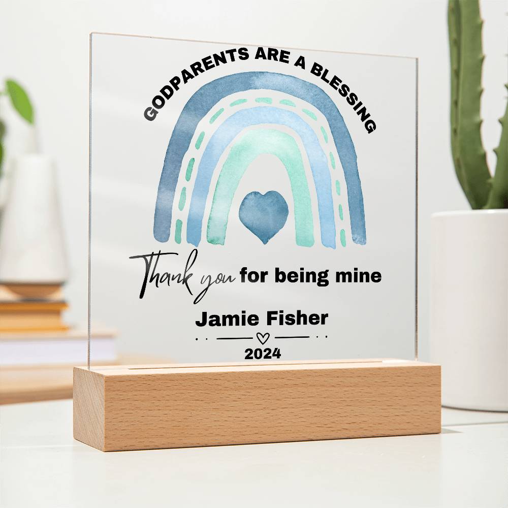 Personalized Godparents Gift 2 - Acrylic Square Plaque