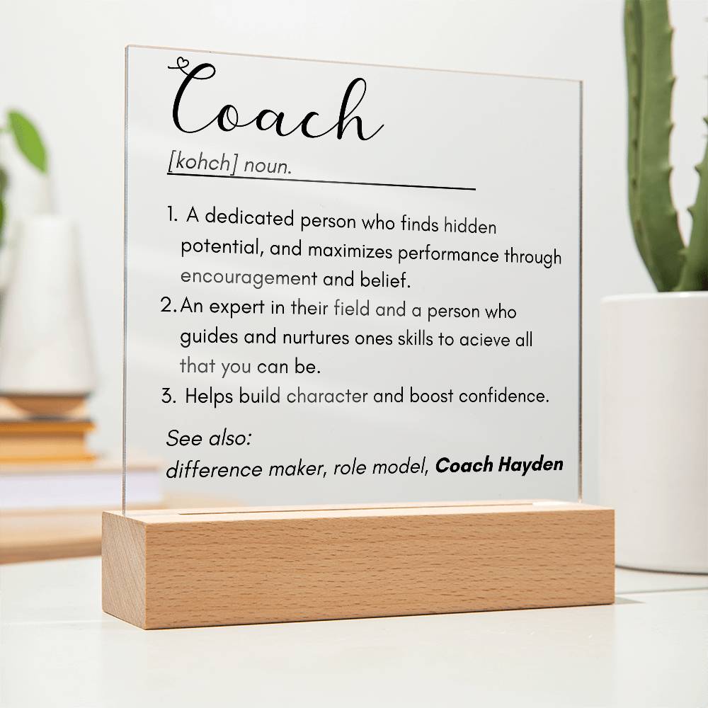 Coach 3 - Acrylic Square Plaque