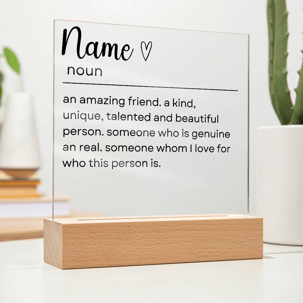 Personalized Friendship Acrylic Plaque 1 - Acrylic Square Plaque