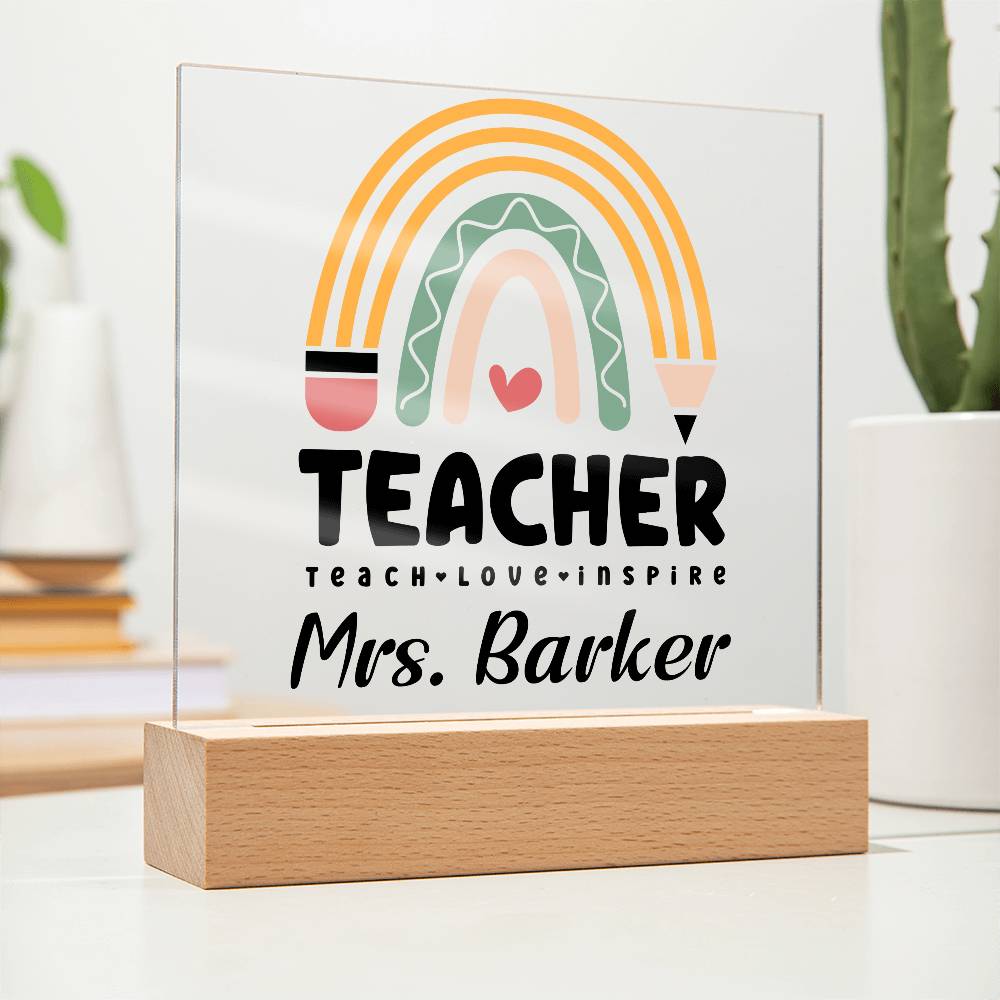 Teacher Square Acrylic Plaque 4