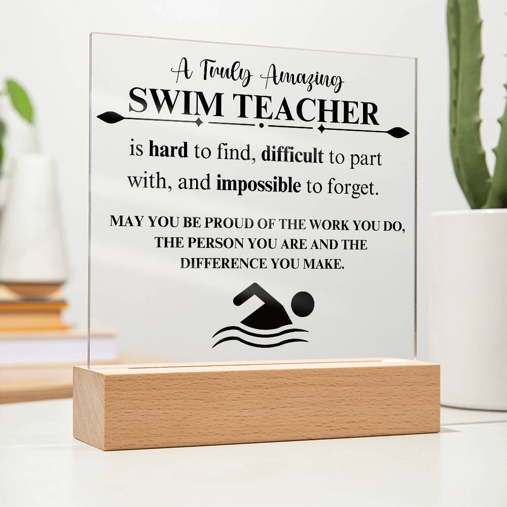 Swim Coach Gift 3 - Acrylic Square Plaque