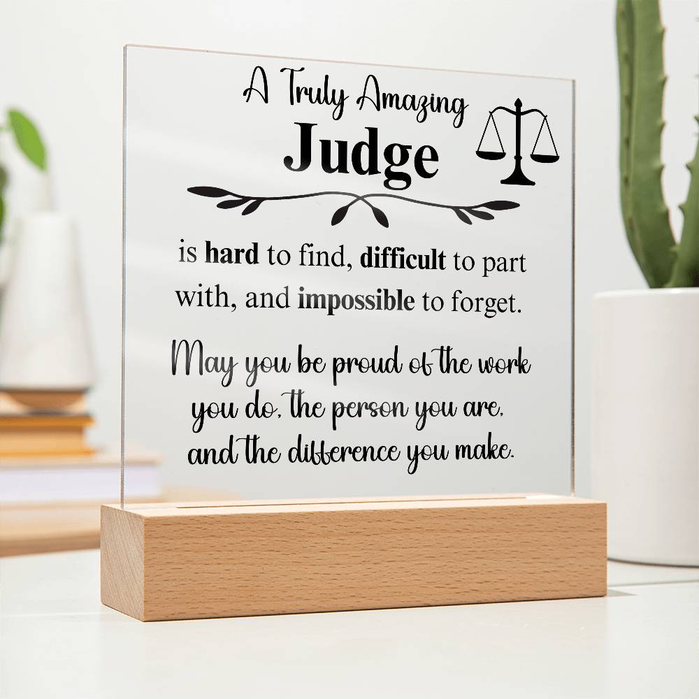 Personalized Judge Gift - Acrylic Square Plaque