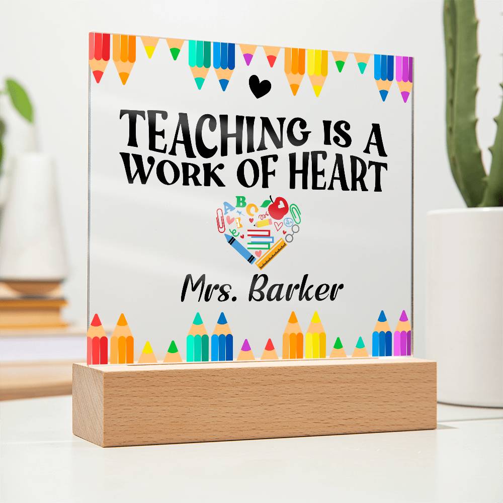 Teacher Square Acrylic Plaque 11