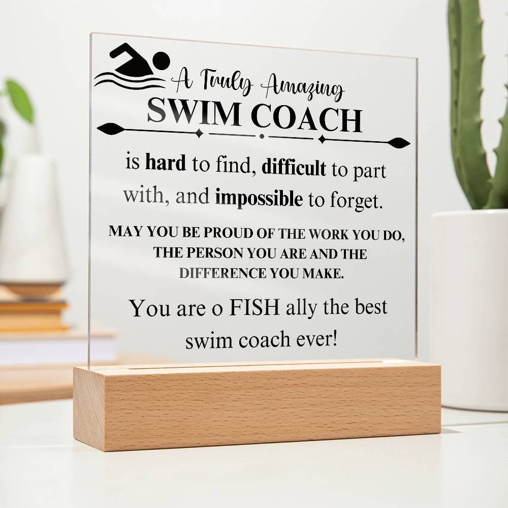 Swim Coach Gift 2 - Acrylic Square Plaque