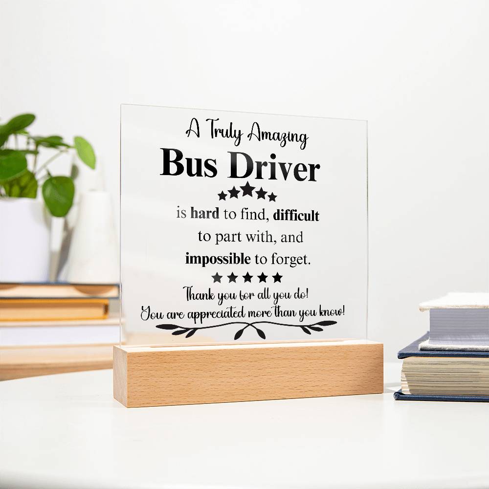 Personalized Bus Driver Gift - Acrylic Square Plaque