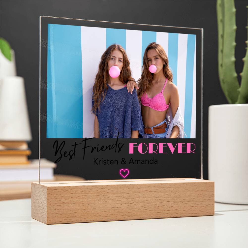 Best Friends Forever 7 - Acrylic Square Plaque (black)
