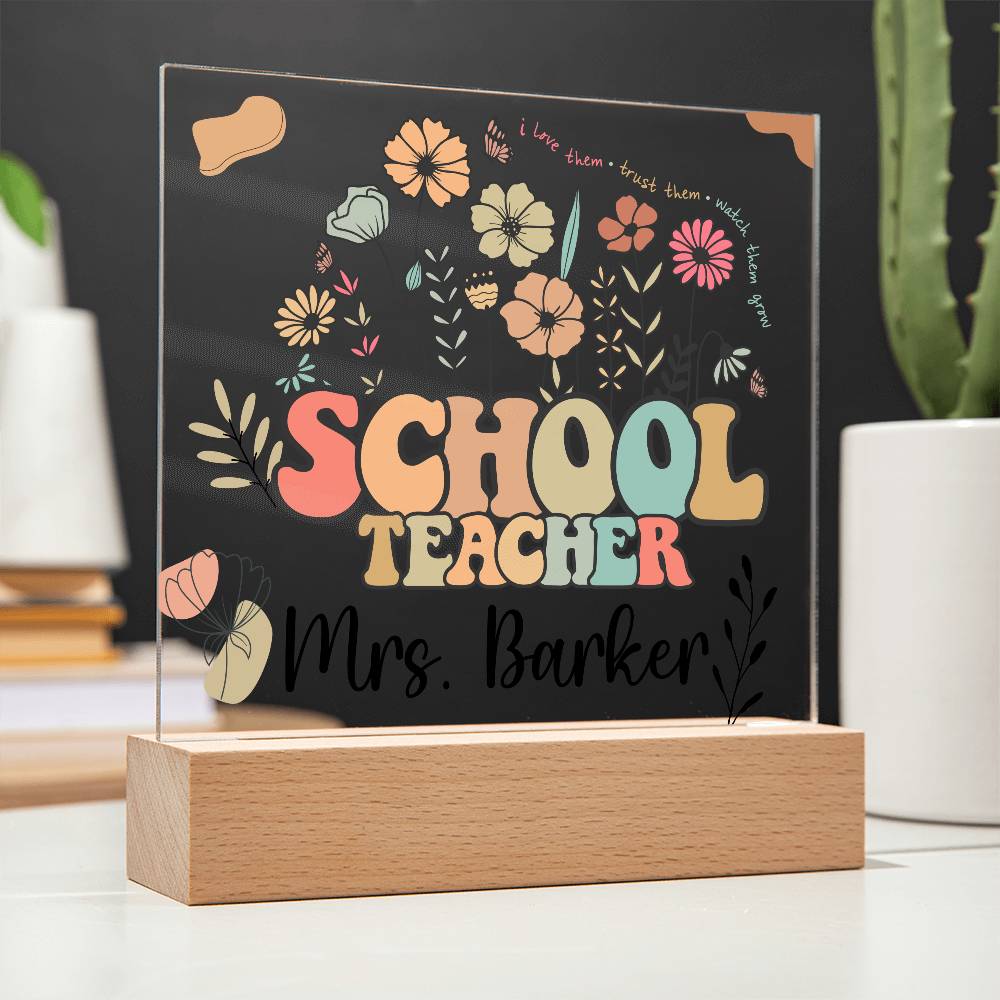 Teacher Square Acrylic Plaque 3