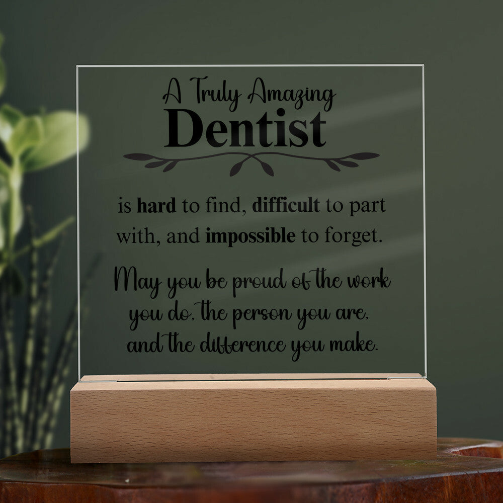 Personalized Dentist Gift - Acrylic Square Plaque