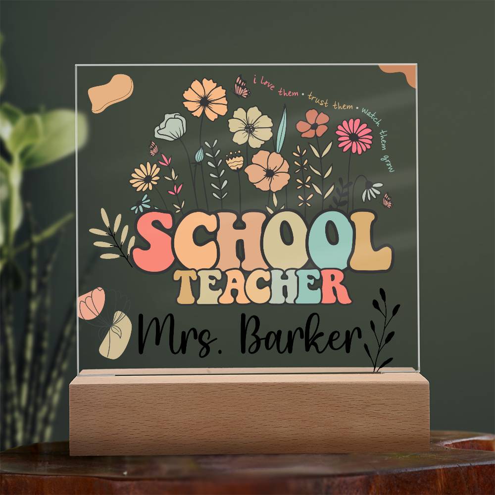 Teacher Square Acrylic Plaque 3