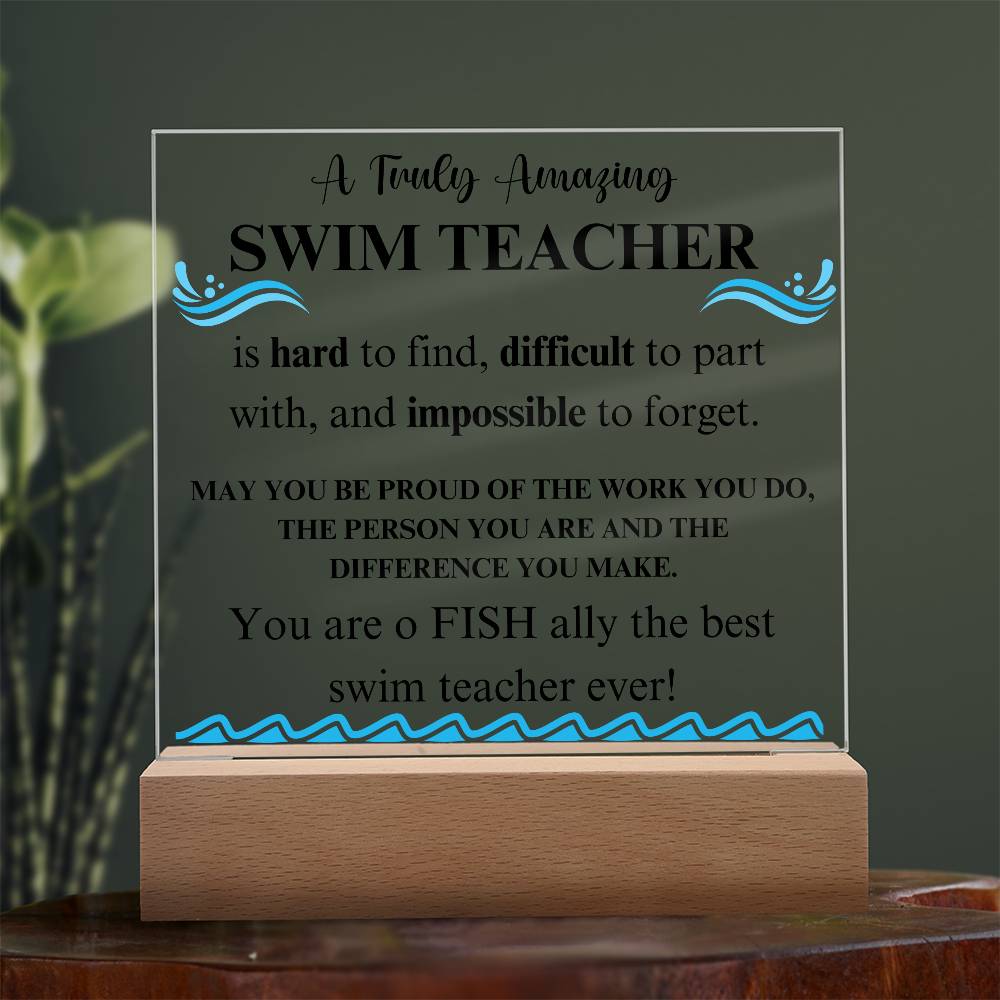 Swim Coach Gift 4 - Acrylic Square Plaque