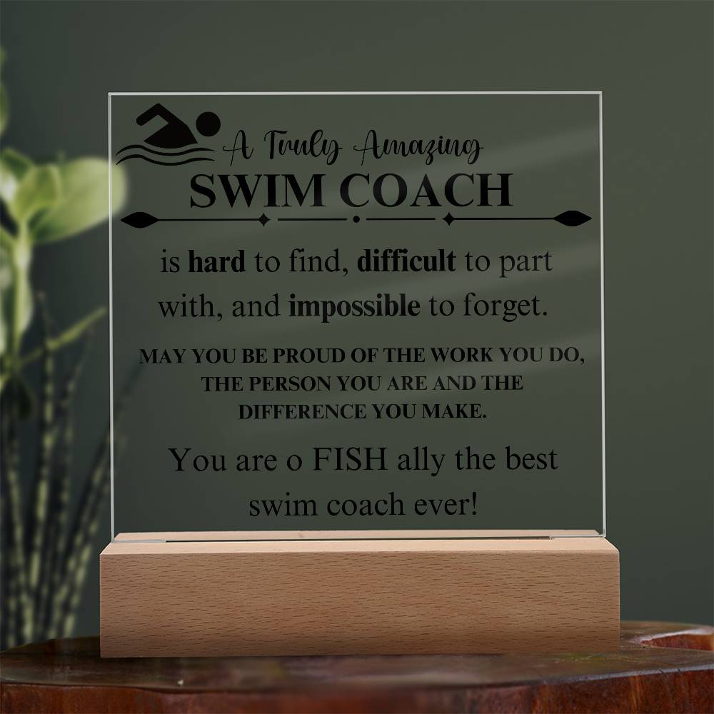 Swim Coach Gift 2 - Acrylic Square Plaque