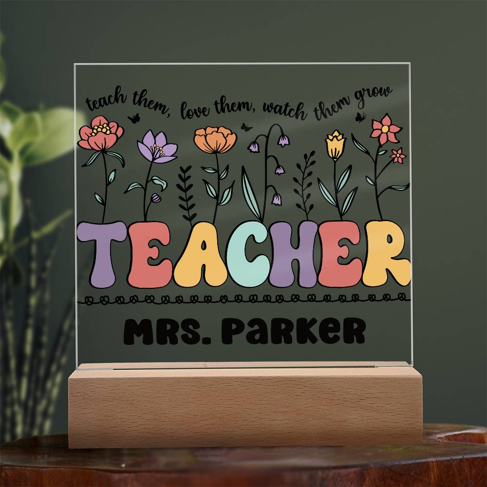 Teacher Square Acrylic Plaque 15