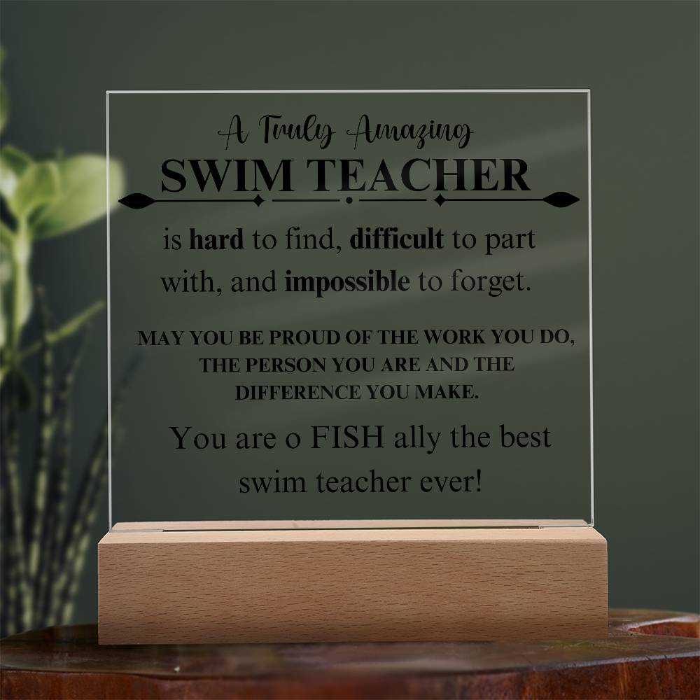 Swim Coach Gift 1 - Acrylic Square Plaque