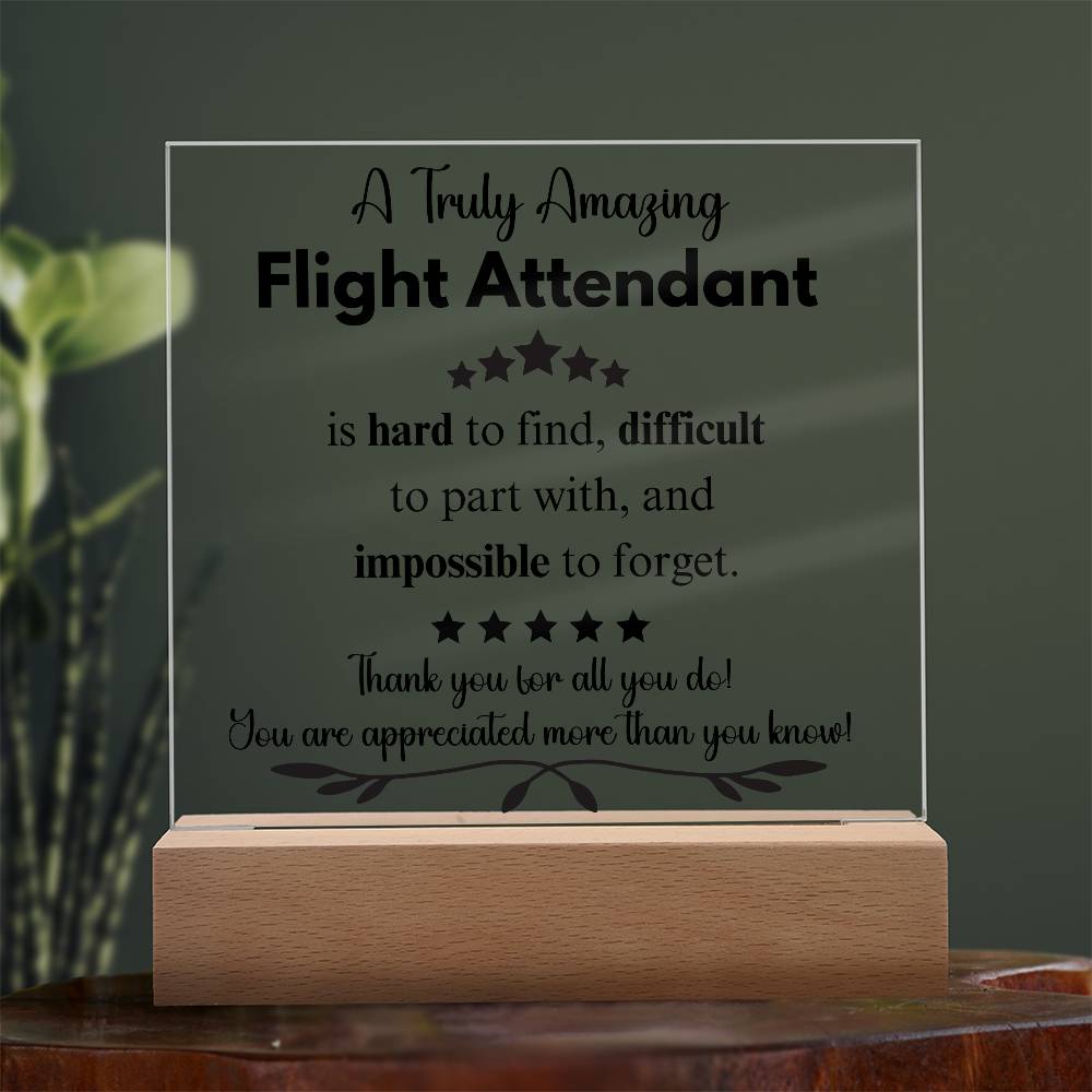 Personalized Flight Attendant Gift - Acrylic Square Plaque