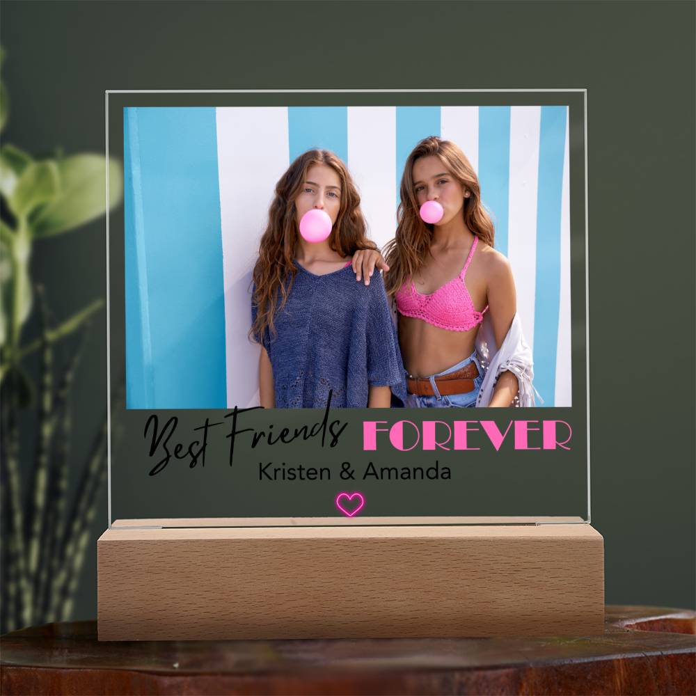 Best Friends Forever 7 - Acrylic Square Plaque (black)