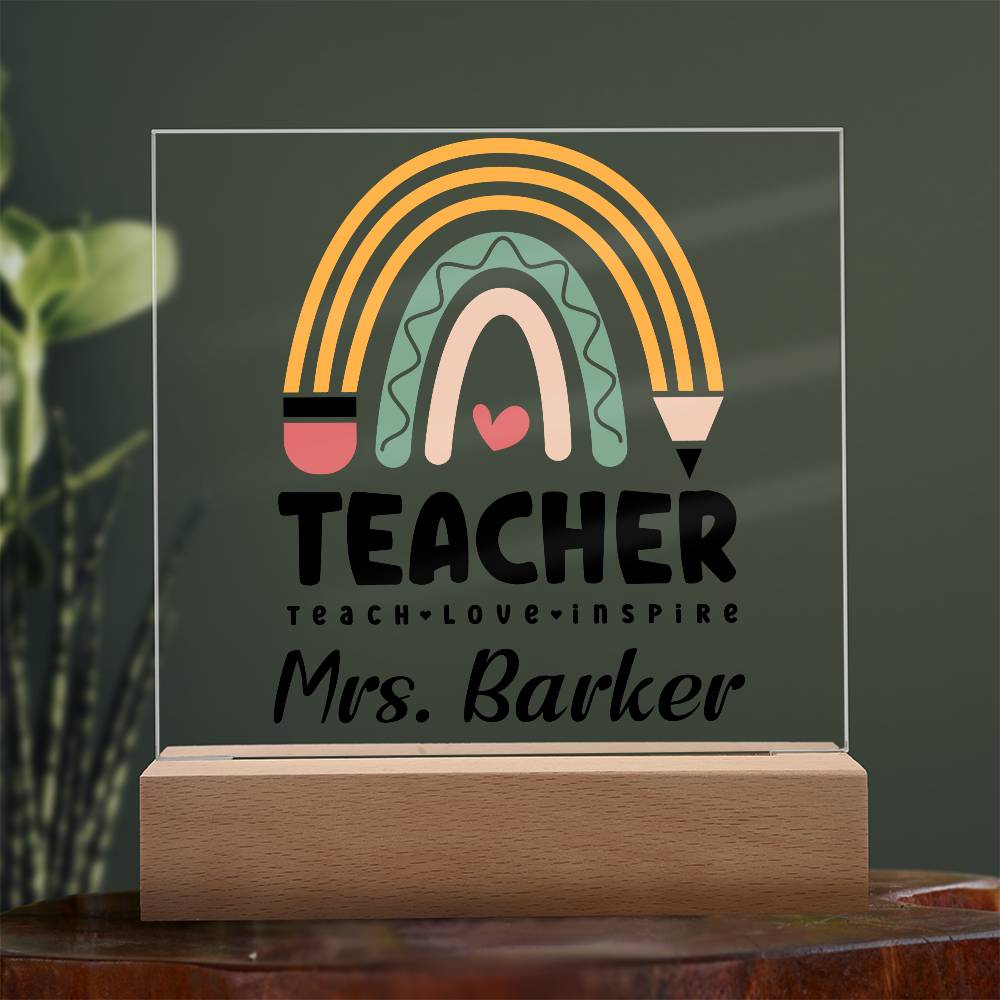 Teacher Square Acrylic Plaque 4
