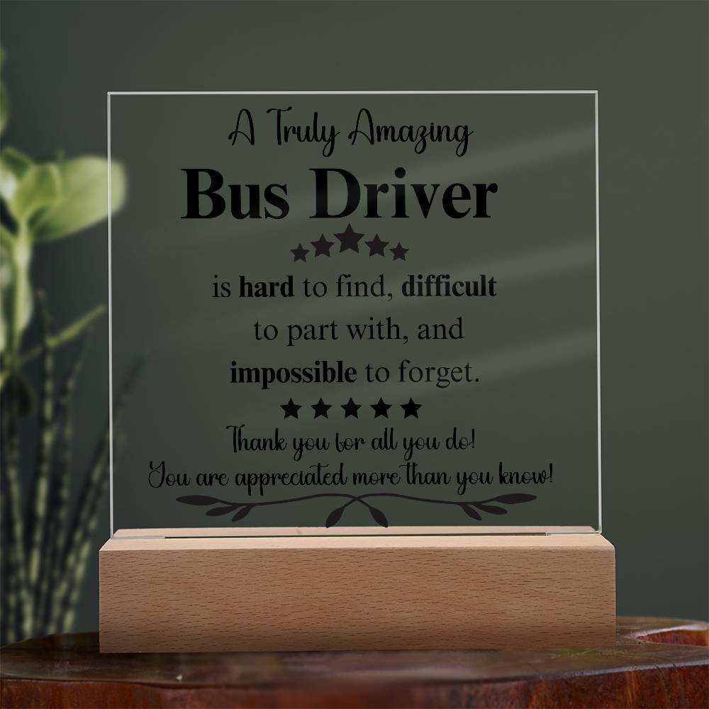 Personalized Bus Driver Gift - Acrylic Square Plaque