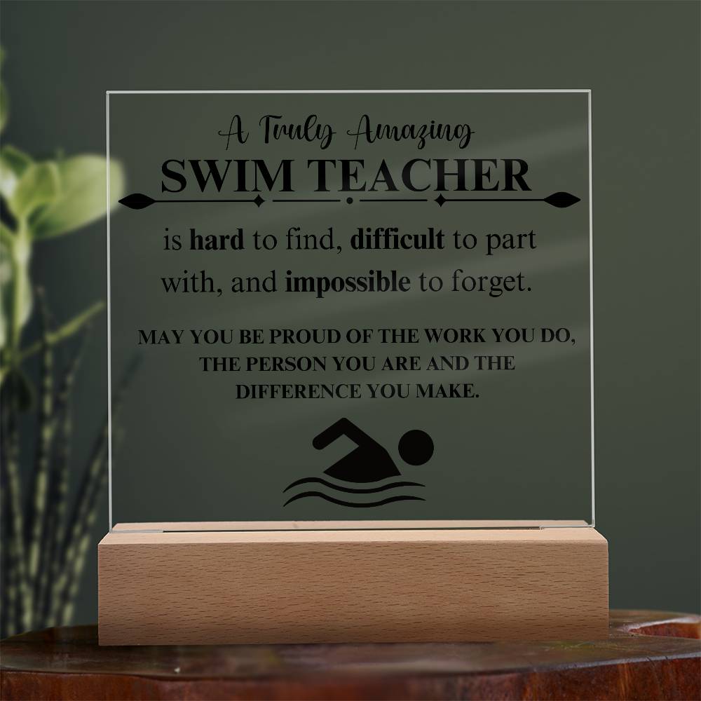 Swim Coach Gift 3 - Acrylic Square Plaque